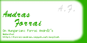 andras forrai business card